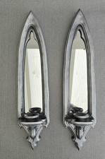 Gothic-style silver mirror