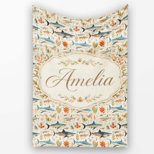 Soft fleece blanket ocean - fleece,
