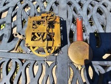 Antique 8 day AMERICAN DROP DIAL clock movement works INGRAHAM Connecticut