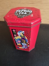 Vintage Typhoo Tea Caddy / Tin With Oriental Themed Design