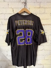 Vintage 00s Men’s NFL Player Minnesota Vikings #28 Peterson Jersey Black Size XL