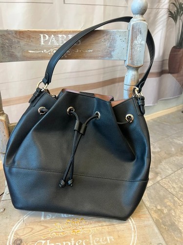 Black bucket bag faux - h&m,