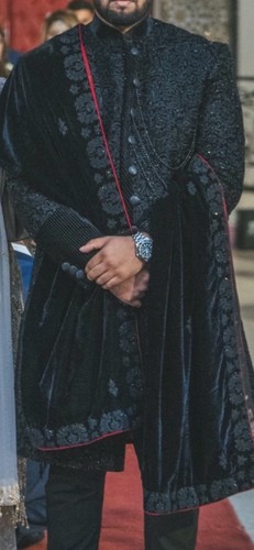 Mens black sherwani designer - black,
