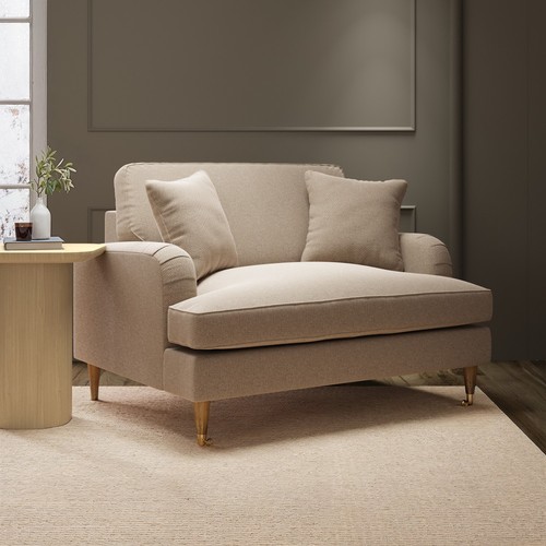 Beige fabric cuddle chair - beige,