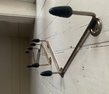 Vintage 1950s/60s Atomic Sputnik Black on Gold 3 x 3 Sets of Wall Mounted Hooks