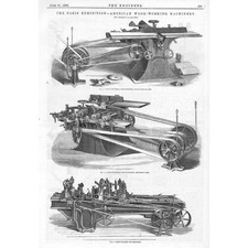 Fay's Woodworking Machinery 2x Antique Engineering Prints 1878