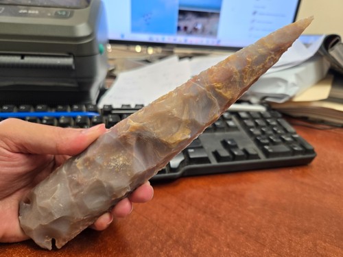 Agate stone spearhead - agate,
