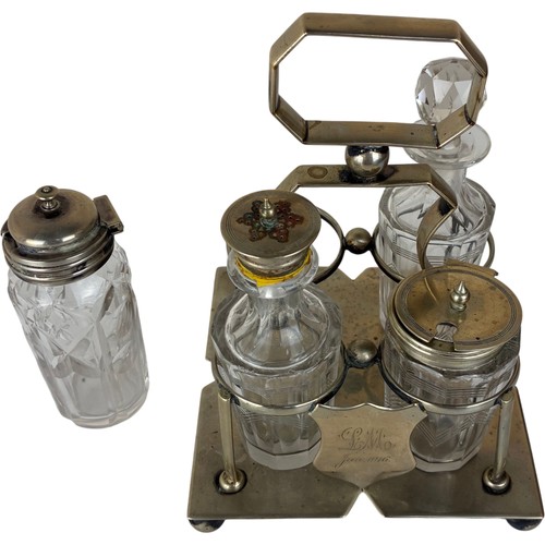 Collyer silver plated cruet - j,