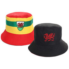 WELSH WALES BLACK BUCKET HAT EUROS FOOTBALL RUGBY WELSH DRAGON CYMRU