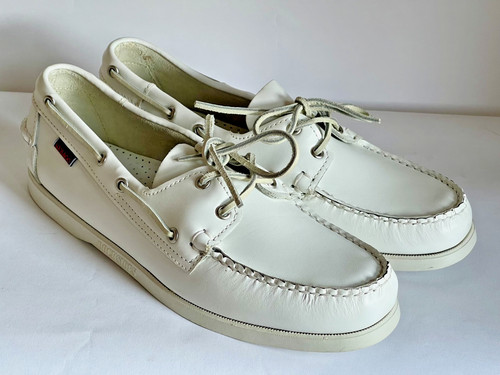 Sebago mens docksides white - sebago,