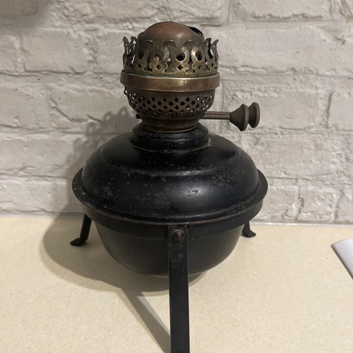 Antique metal oil lamp - antique,
