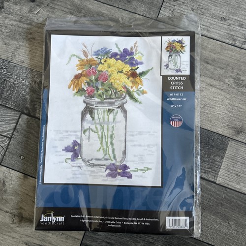 Janlynn wildflower jar counted - jar,