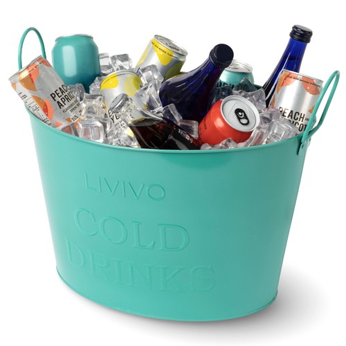 Galvanised steel drinks cooler - galvanised,