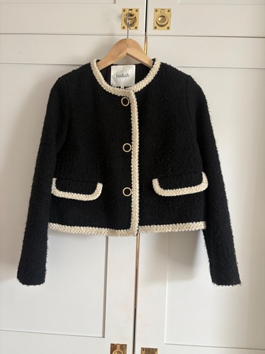 Black cream tweed jacket - ba&sh, black/cream