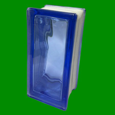 Blue wavy glass half - blue,