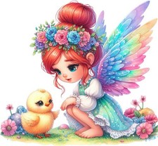 Watercolour Easter Fairy Wall Art Bedroom Laptop Car Vinyl Sticker Decal 6 Sizes