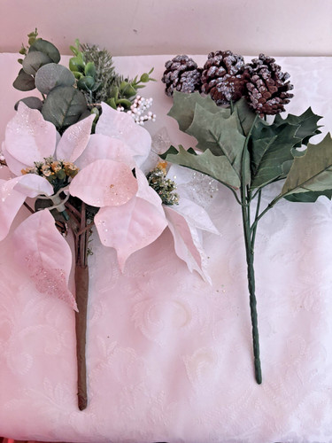Pair christmas xmas sprigs - pair, of