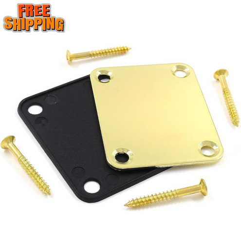 Guitar neck plate - plate, gold
