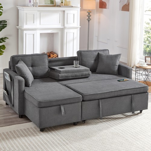 Shaped corner sofa bed - bed, with