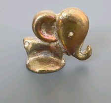 Vintage Solid Brass Elephant Ornament, 3.9cm X 3.2cm, 53g