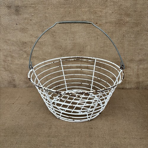 Wire basket white - -, worn