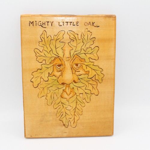 Green man pyrography - “green,