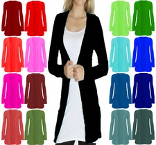 NEW WOMENS LADIES GIRLS LONG SLEEVE BOYFRIEND CARDIGAN TOP OPEN POCKET UK 8-26