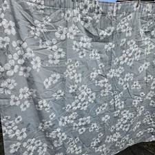 Laura Ashley Iona Floral Grey Slate Blossom Lined Curtains 60" W X 54" L Pair