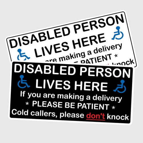 Disabled person lives here - disabled,