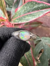Natural Ethiopian Opal Ring Women  October Birthstone Gift for Her 925 Silver