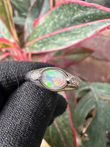 Natural ethiopian opal ring - natural,