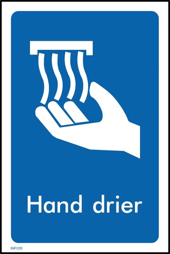 Hand drier sign sticker - or,