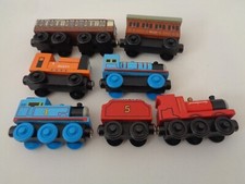 wooden trains old slow coach carriages and others 7 pieces