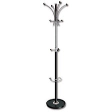 Coat Stand Umbrella Holder 5 Pegs 3 Hooks Black/Chrome VAT Invoice RRP: £200!