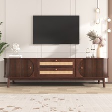 Modern TV Stand Media Console Cabinet With Doors Drawers For TVs Up to 75 Inch