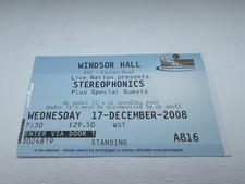Stereophonics Ticket Stub Bournemouth WEDNESDAY 17-DECEMBER-2008 Souvenir