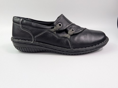 Loretta black leather slip - black, on