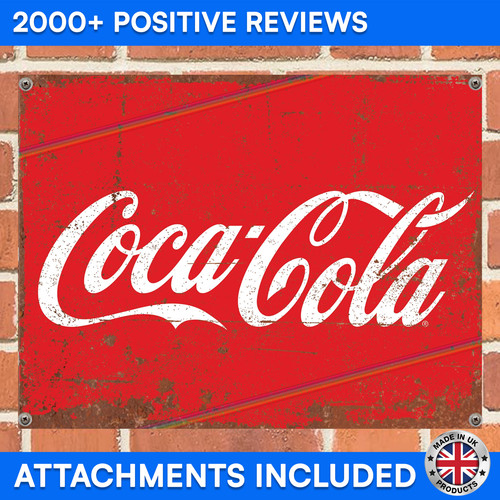 Coca cola logo metal sign - coca, man