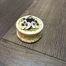 Watersmeet Studios Purple Floral  trinket pot