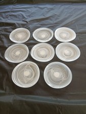 Set of 4 Art Glass Alabaster Plate 8" Plates Swirl Design Made In Turkey
