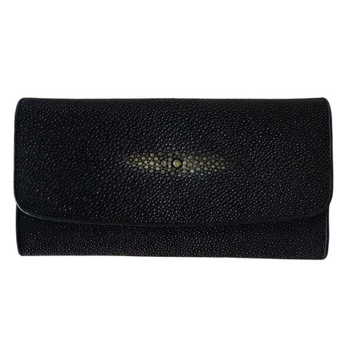 Black stingray skin - black,