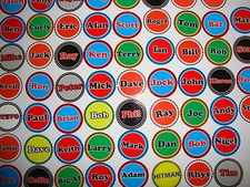  12 LAWN BOWLS NAME STICKERS 1"   LADS  YOUR OWN NAME   CROWN GREEN BOWLS    