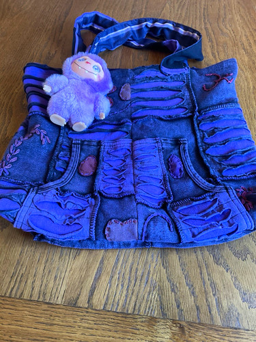 Purple distressed patchwork - purple,