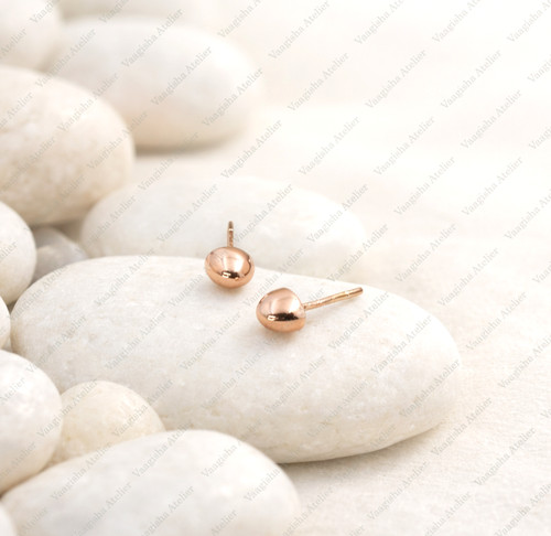 9ct rose gold ball stud - gold,
