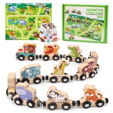 Magnetic Wooden Train Set with