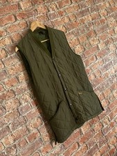 Barbour Eskdale Khaki Green Quilted Waistcoat Size L