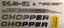 RALEIGH CHOPPER MK2 DECAL SET, MIRROR CHROME & BLACK OUTLINE