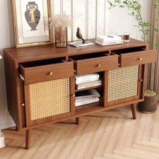 Retro Rattan Sideboard Cabinet