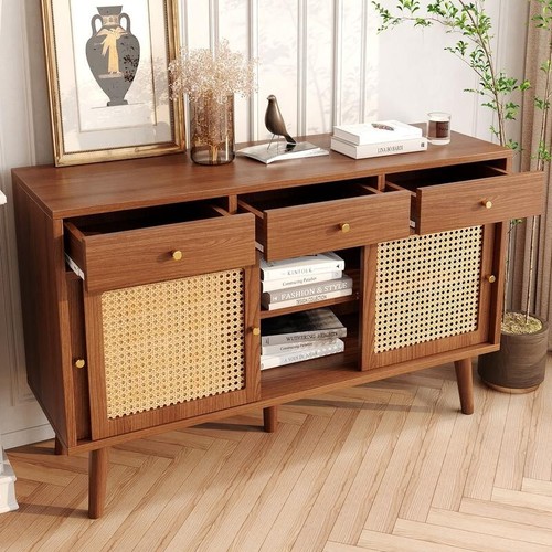 Retro rattan sideboard cabinet - retro,