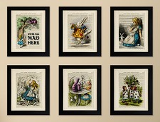 SET OF 6 ART PRINTS ON OLD